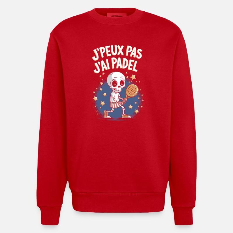J'peux pas j'ai Padel - Sweat bio épais oversize fabriqué en UE - rouge