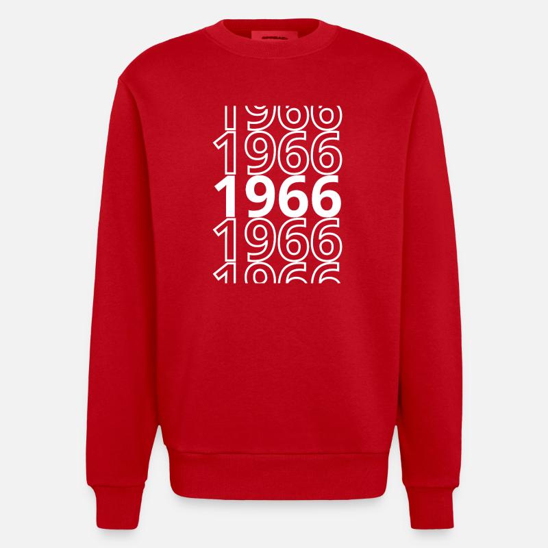1966 1966 1966 - Heavyweight Oversized Organic Crew Neck Made in EU - red