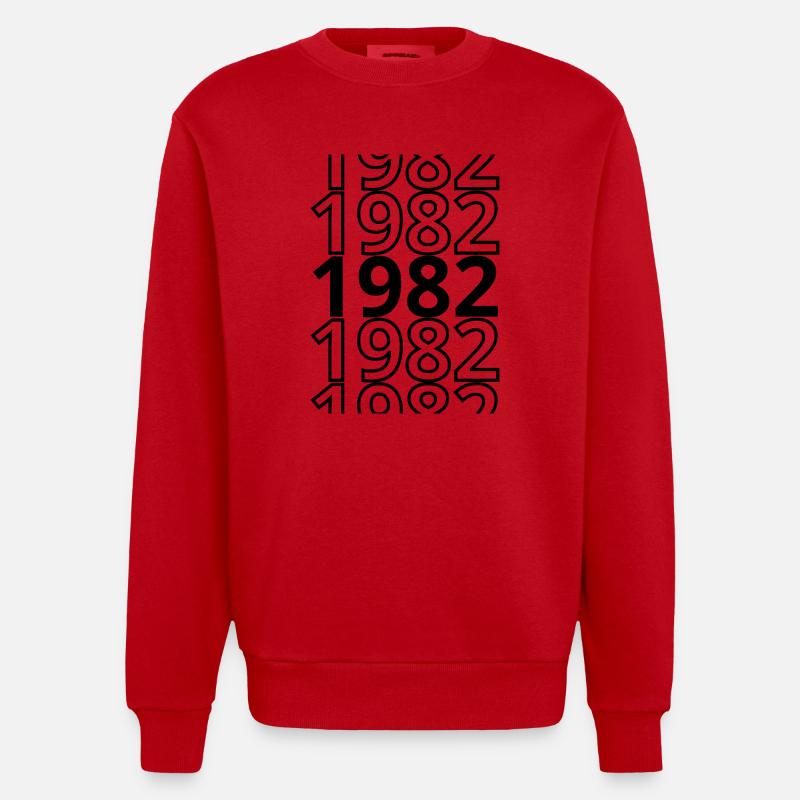 1982 1982 1982 - Sweat bio épais oversize fabriqué en UE - rouge