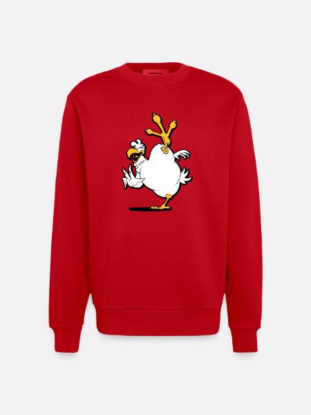 kung_fu_chicken - Heavyweight Oversized Organic Crew Neck Made in EU - red