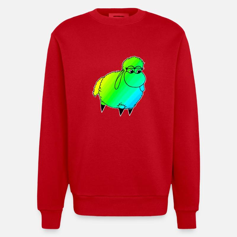 Wolly Sheeeepling Retro wave - Heavyweight Oversized Organic Crew Neck Made in EU - Rot