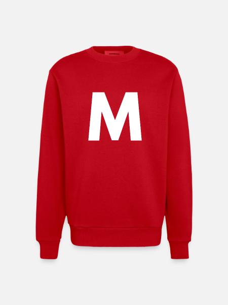 M - Heavyweight Oversized Organic Crew Neck Made in EU - red