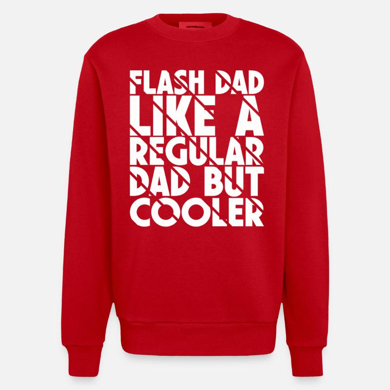 Bloc Flash Papa Boulderer - Sweat bio épais oversize fabriqué en UE - rouge
