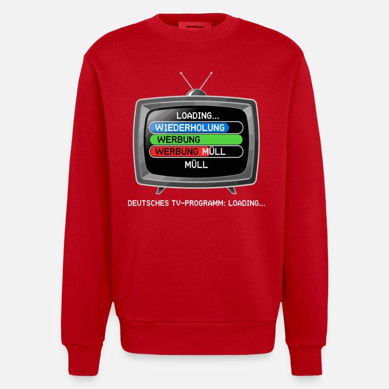 Deutsches TV-Programm: Loading... - Heavyweight Oversized Organic Crew Neck Made in EU - Rot