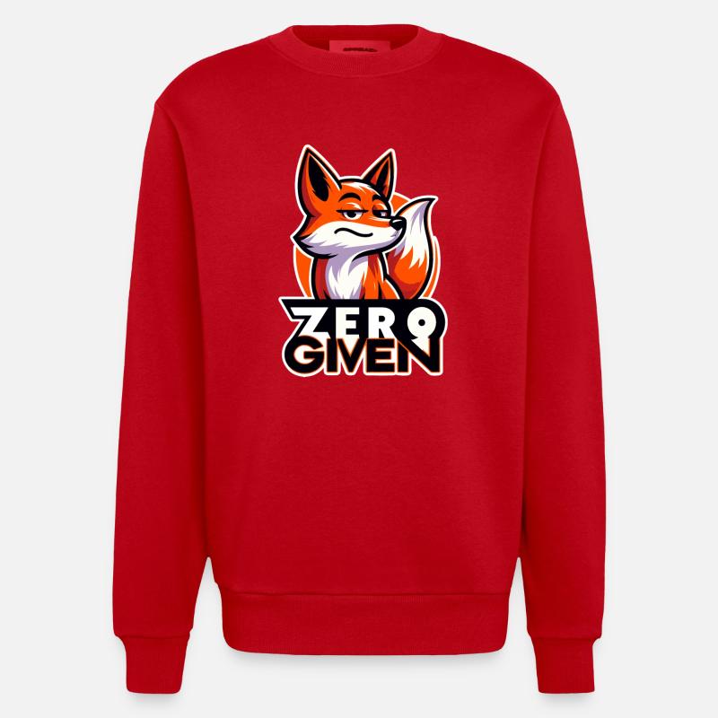 Zero Given - Fuchs Illustration - Heavyweight Oversized Organic Crew Neck Made in EU - Rot
