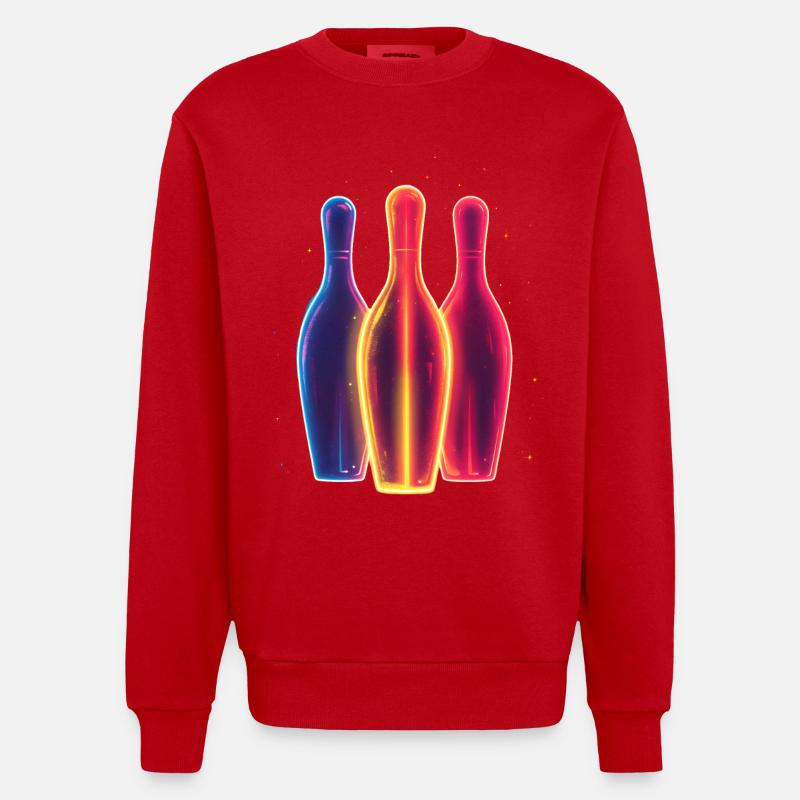 Bowling des années 90 - Sweat bio épais oversize fabriqué en UE - rouge