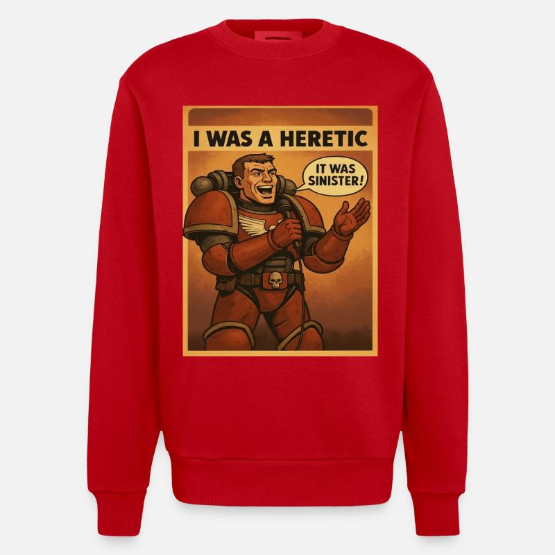 Held der Ketzer – It Was Sinister - Heavyweight Oversized Organic Crew Neck Made in EU - Rot