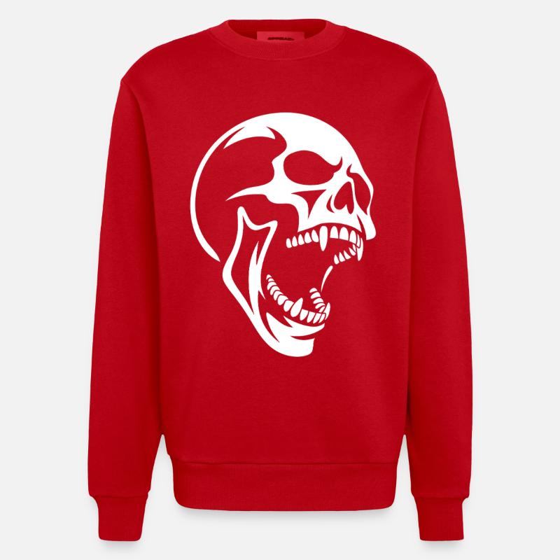 Cri de Crâne Design de Crâne - Sweat bio épais oversize fabriqué en UE - rouge