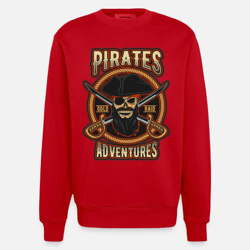 Pirate Gold Raid Patch - Sweat bio épais oversize fabriqué en UE - rouge