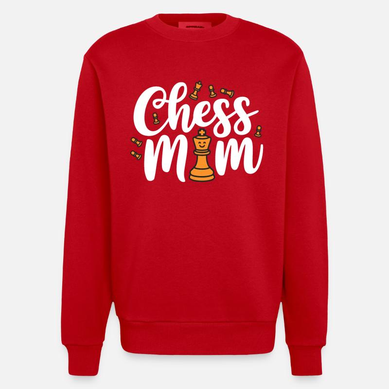 Chess Mom Chess Dire Citation - Sweat bio épais oversize fabriqué en UE - rouge
