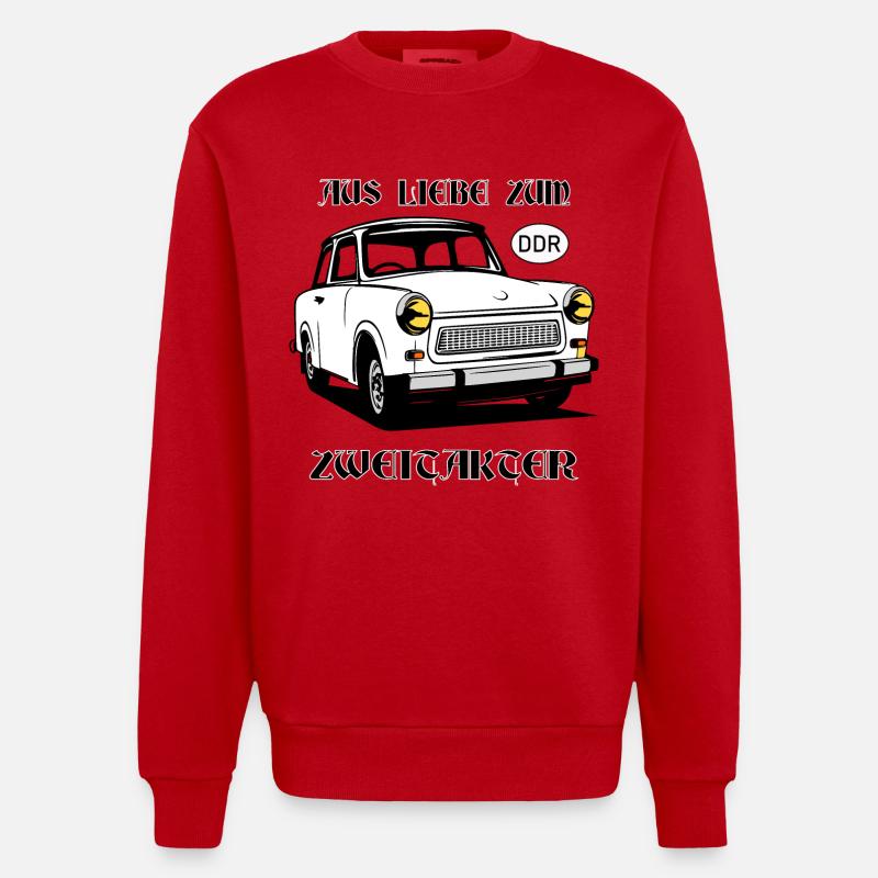  Trabi Auto - Heavyweight Oversized Organic Crew Neck Made in EU - Rot