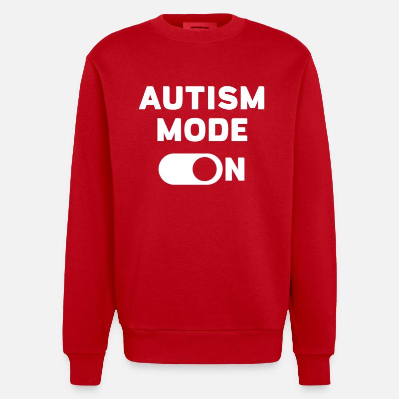 Mode autisme activé - Sweat bio épais oversize fabriqué en UE - rouge