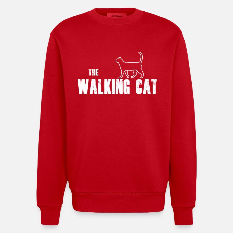 Le chat de marche - Sweat bio épais oversize fabriqué en UE - rouge