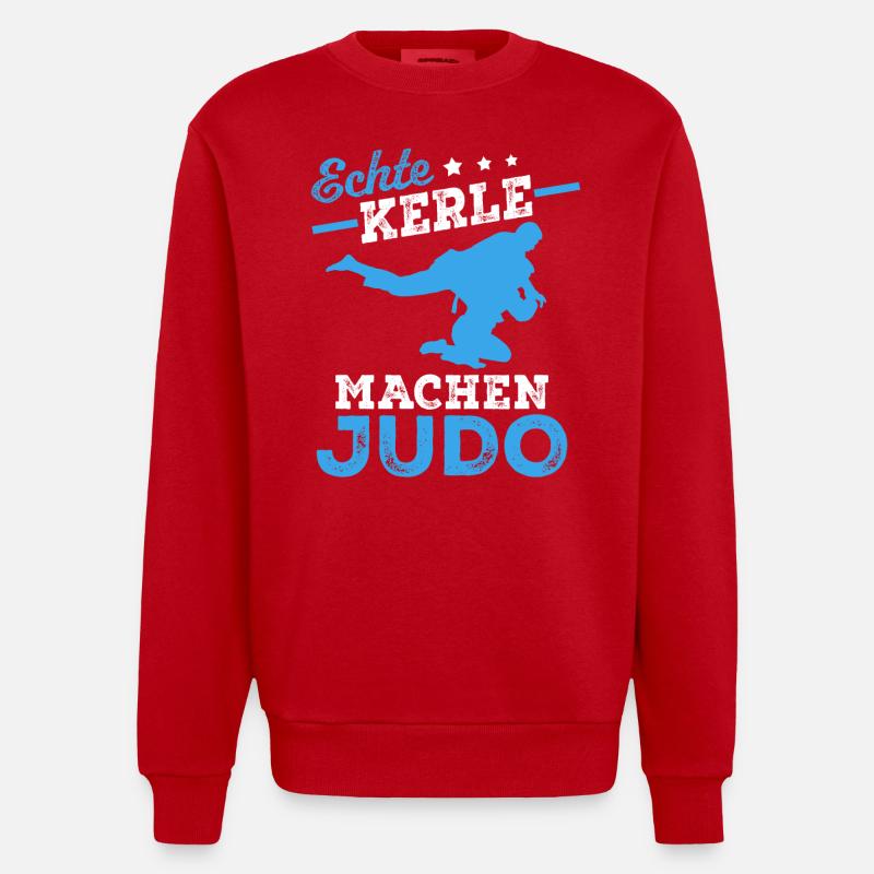 Echte Kerle machen Judo - Heavyweight Oversized Organic Crew Neck Made in EU - Rot