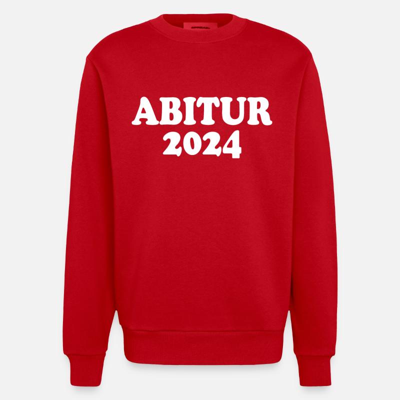 Abitur 2024 - Heavyweight Oversized Organic Crew Neck Made in EU - Rot