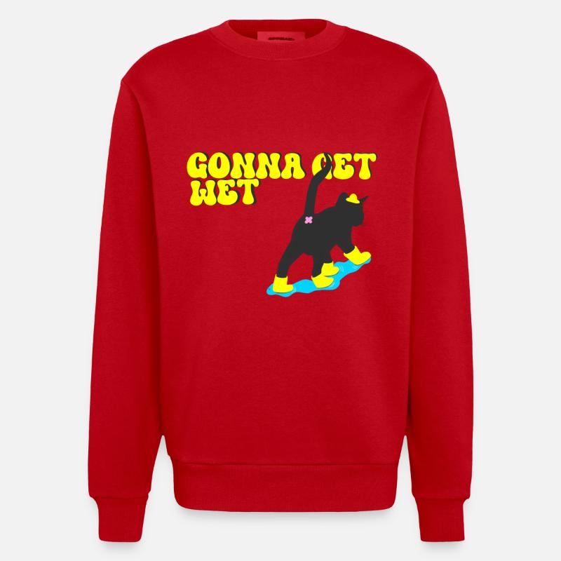 Lass uns nass werden - Heavyweight Oversized Organic Crew Neck Made in EU - Rot