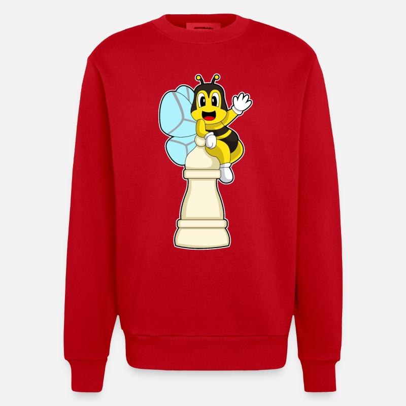 Schachfigur Bauer Biene Schach - Heavyweight Oversized Organic Crew Neck Made in EU - Rot