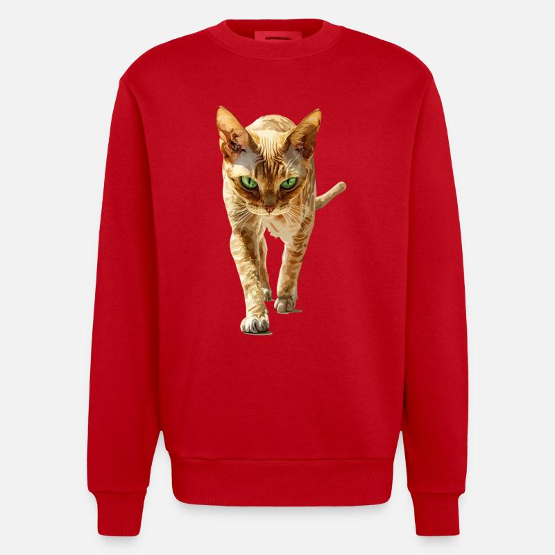 Devon Rex - Heavyweight Oversized Organic Crew Neck Made in EU - Rot