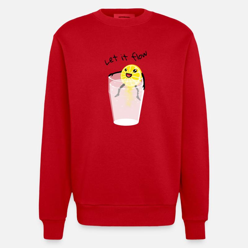 Let-it-flow - Heavyweight Oversized Organic Crew Neck Made in EU - Rot