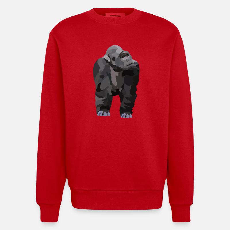Gio, der Gorilla - Heavyweight Oversized Organic Crew Neck Made in EU - Rot