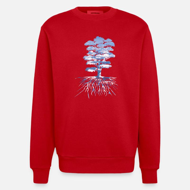 l'Arbre - Sweat bio épais oversize fabriqué en UE - rouge