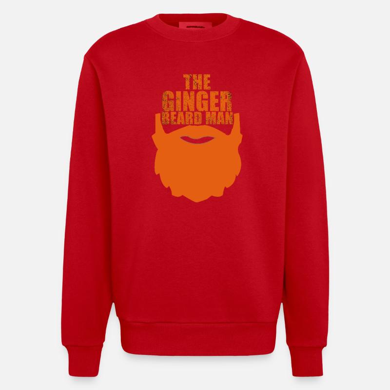 Ingwerbart-Mann - Heavyweight Oversized Organic Crew Neck Made in EU - Rot