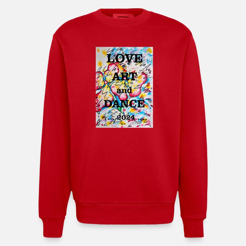 Blumenmädchen - Heavyweight Oversized Organic Crew Neck Made in EU - Rot