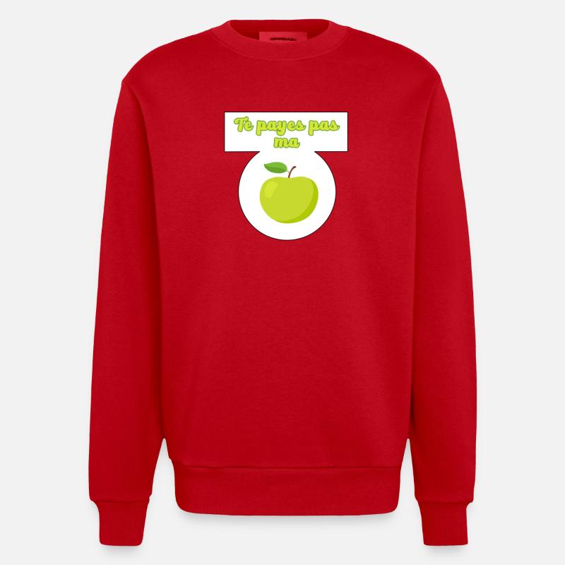 Te payes pas ma pomme - Sweat bio épais oversize fabriqué en UE - rouge