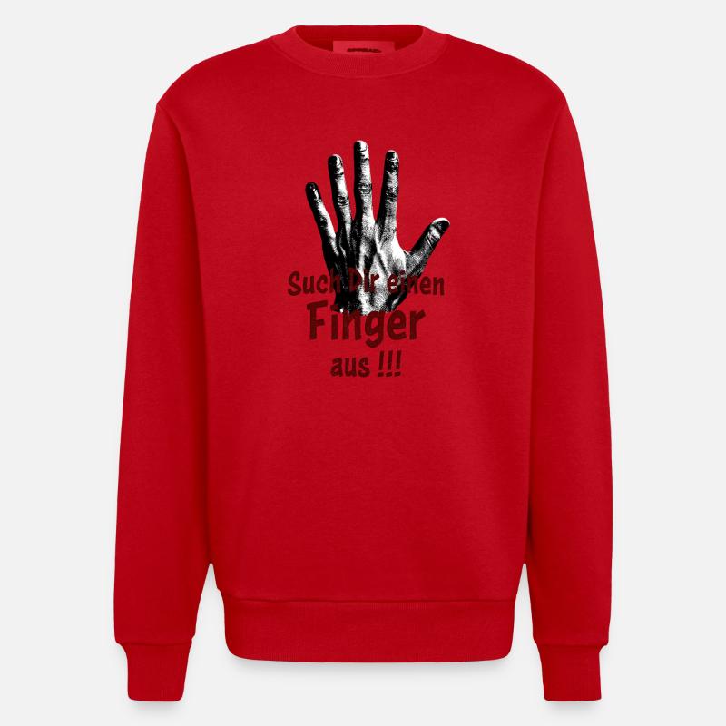 Such Dir einen Finger aus!!! - Heavyweight Oversized Organic Crew Neck Made in EU - Rot