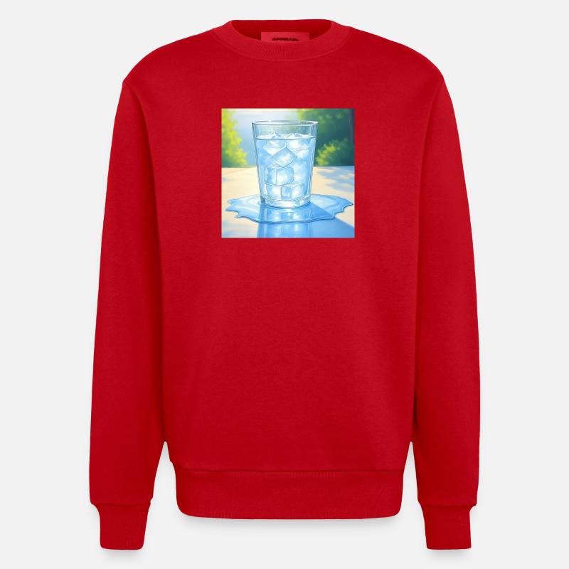 Ein Eis in der Sonne - Heavyweight Oversized Organic Crew Neck Made in EU - Rot