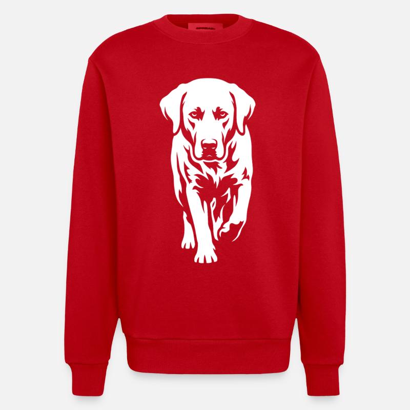Labrador – Timeless elegance - Heavyweight Oversized Organic Crew Neck Made in EU - red
