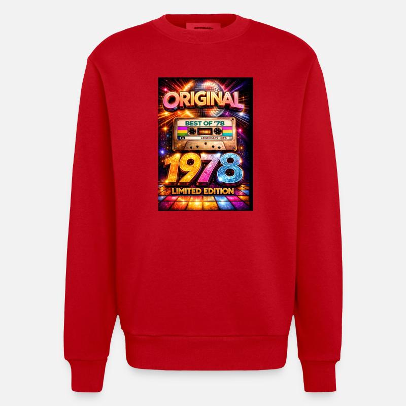Originale Retro-Disco-Edition von 1978 - Heavyweight Oversized Organic Crew Neck Made in EU - Rot
