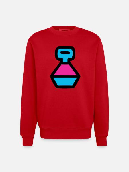 Retro Water Bottle 90s Pop Art - Heavyweight Oversized Organic Crew Neck Made in EU - red