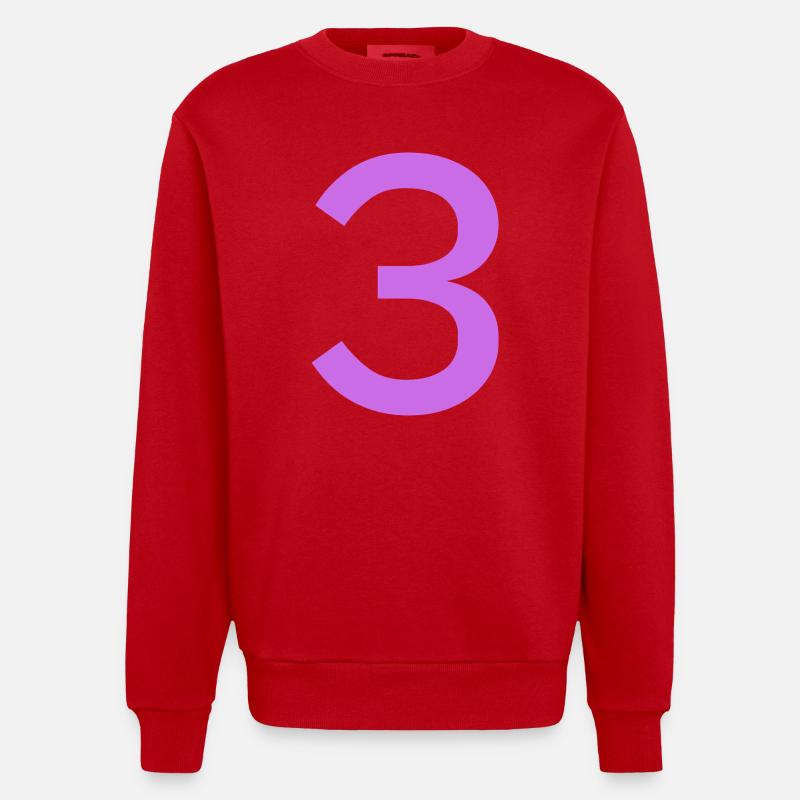 3 - Heavyweight Oversized Organic Crew Neck Made in EU - red
