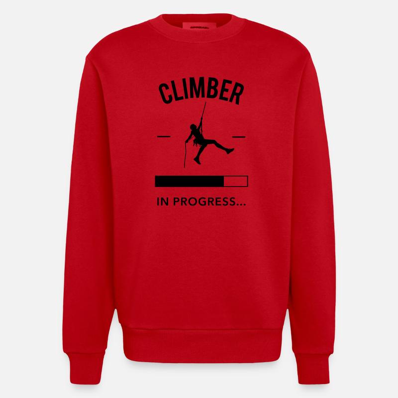Climber in Progress - Heavyweight Oversized Organic Crew Neck Made in EU - Rot