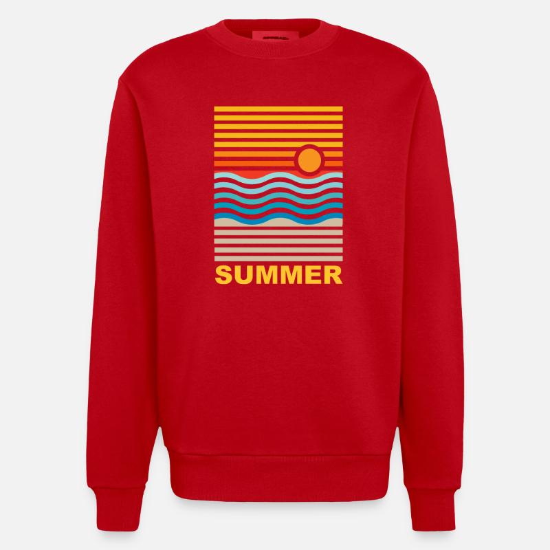 summer - Heavyweight Oversized Organic Crew Neck Made in EU - red