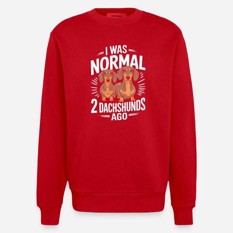 Dackel Hund - Heavyweight Oversized Organic Crew Neck Made in EU - Rot