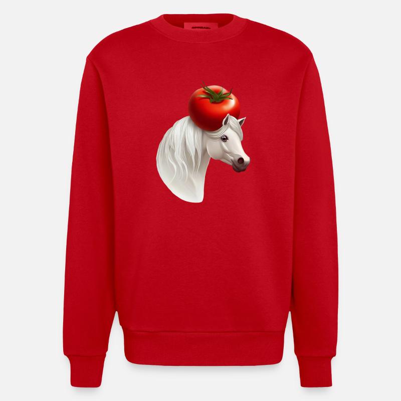 Cheval Tomato Head - Sweat bio épais oversize fabriqué en UE - rouge