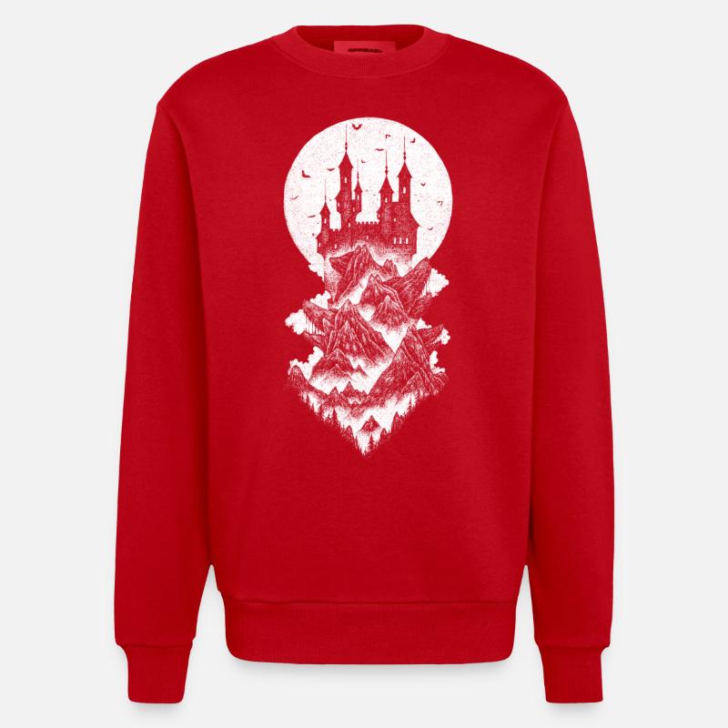 Château de Dracula - blanc - Sweat bio épais oversize fabriqué en UE - rouge