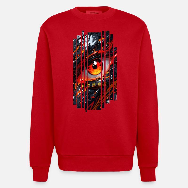 Cyborg Eyes Drachenmädchen - Heavyweight Oversized Organic Crew Neck Made in EU - Rot