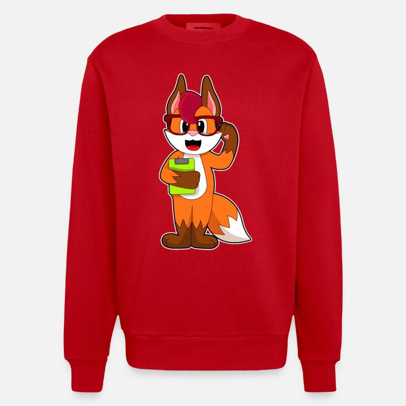 Bloc-notes du secrétaire Fuchs - Sweat bio épais oversize fabriqué en UE - rouge