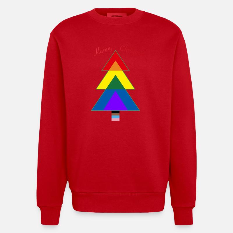Weihnachtsbaum - Pride tree LGBTQ+ - Heavyweight Oversized Organic Crew Neck Made in EU - Rot