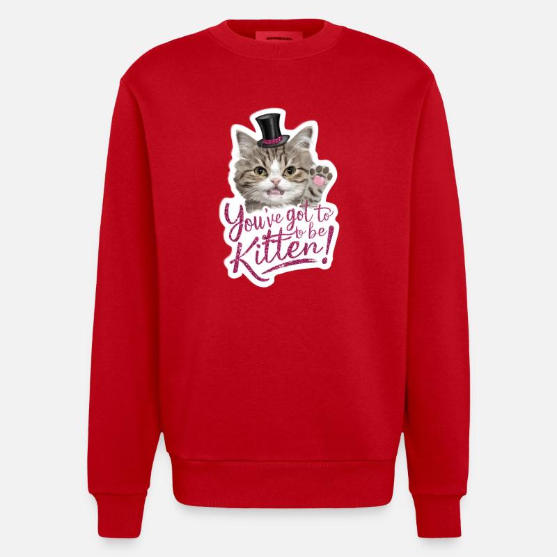 Katze - Du musst Kätzchen sein! - Heavyweight Oversized Organic Crew Neck Made in EU - Rot