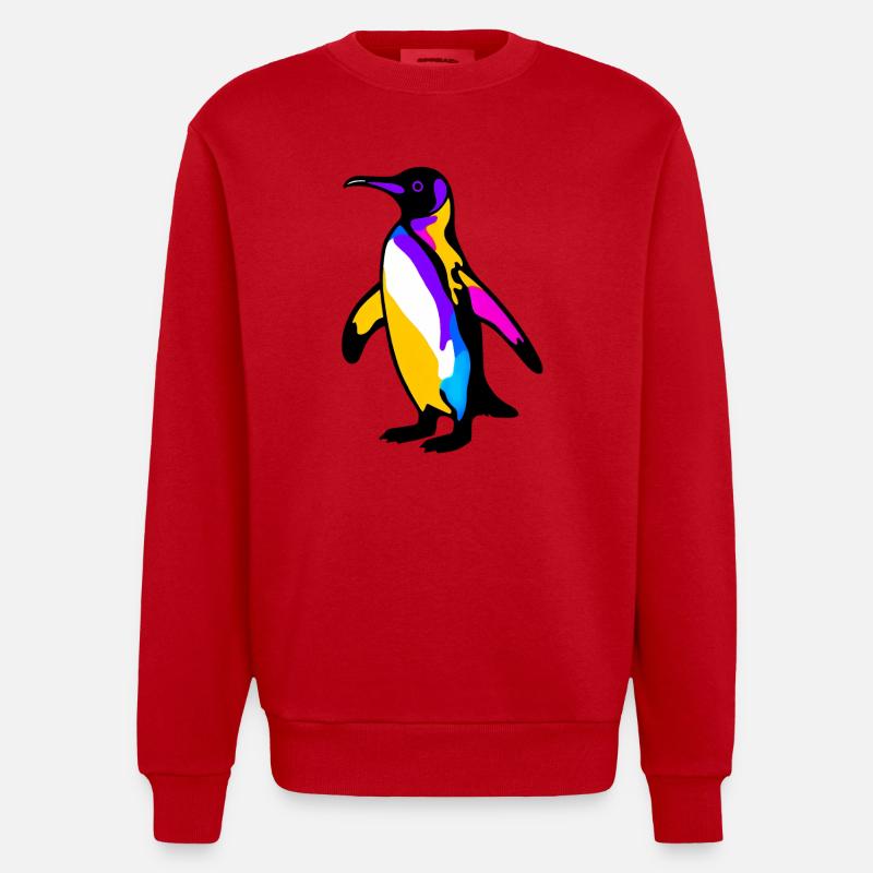 Penguin - Heavyweight Oversized Organic Crew Neck Made in EU - red