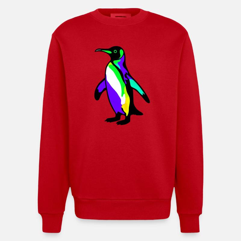 Penguin - Heavyweight Oversized Organic Crew Neck Made in EU - red