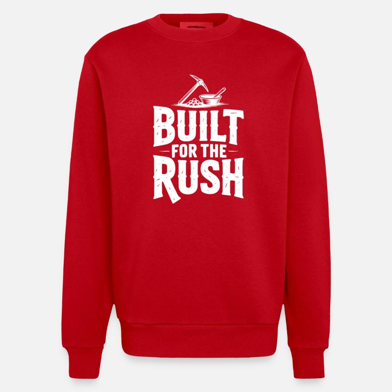 Built for the Rush - Heavyweight Oversized Organic Crew Neck Made in EU - red