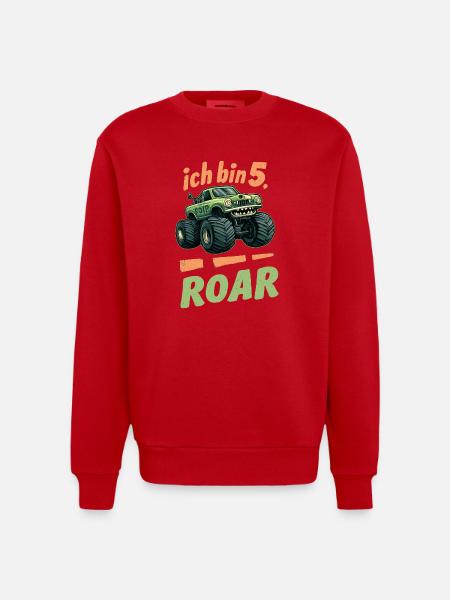 I'm 5 - Birthday Kids - Heavyweight Oversized Organic Crew Neck Made in EU - red