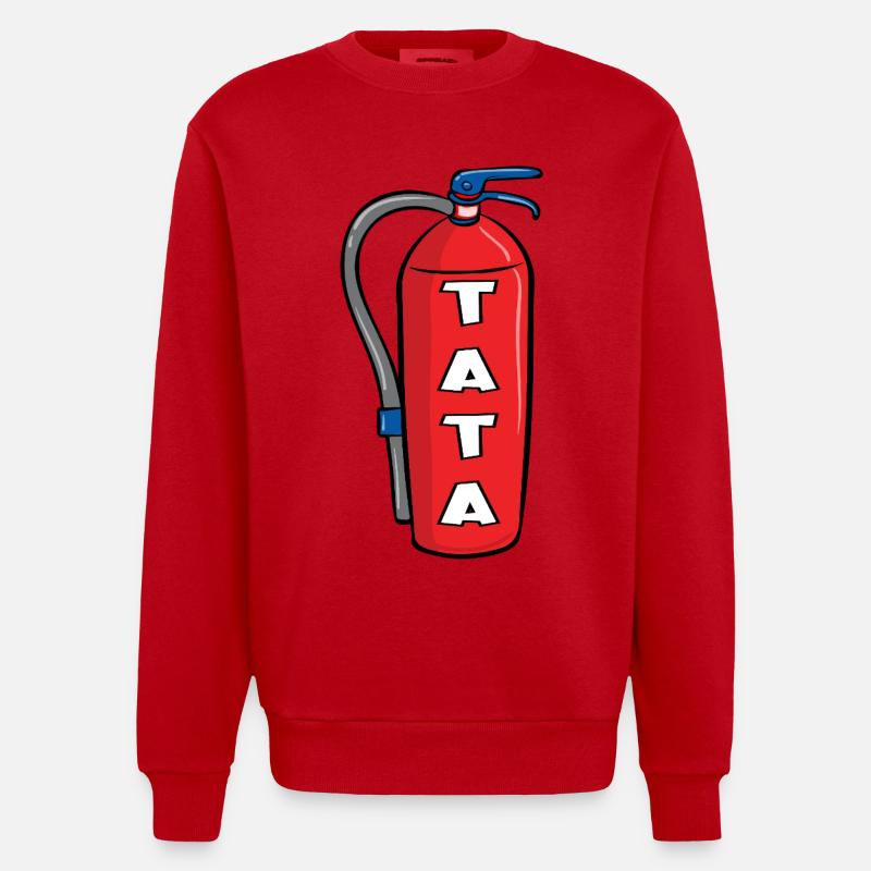 Père pompier - Sweat bio épais oversize fabriqué en UE - rouge