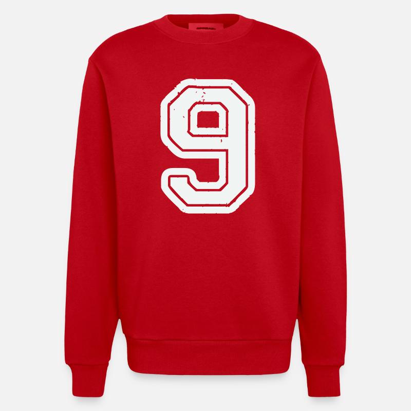 9 - Heavyweight Oversized Organic Crew Neck Made in EU - Rot