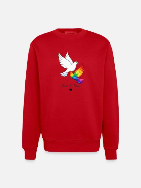 Peace and pride - Heavyweight Oversized Organic Crew Neck Made in EU - red